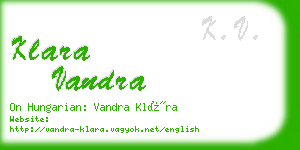 klara vandra business card